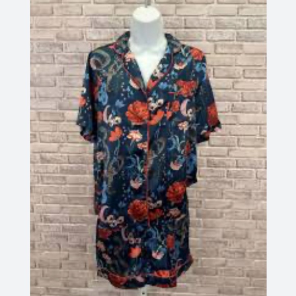 NWT, Anthropology Satin Lounge Set By “Their Nibs”, Size Large - Picture 2 of 5